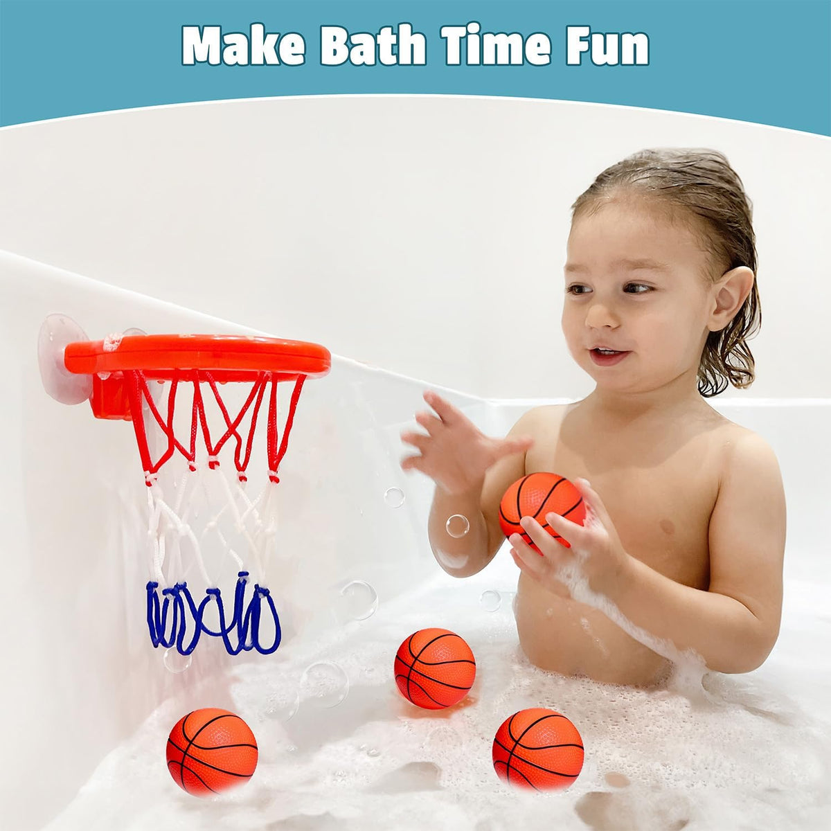 Bath Toys - Bathtub Basketball Hoop for Toddler Kids with 4 Mold-Free Balls – Fun for Kids & Family - image 4