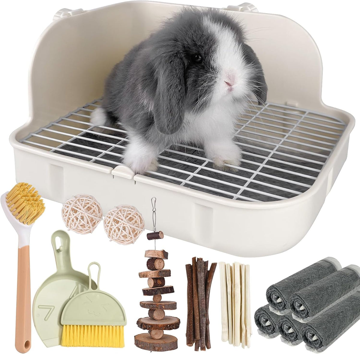 Rabbit Litter Box, Bunny Litter Box, Guinea Pig Potty Trained - White