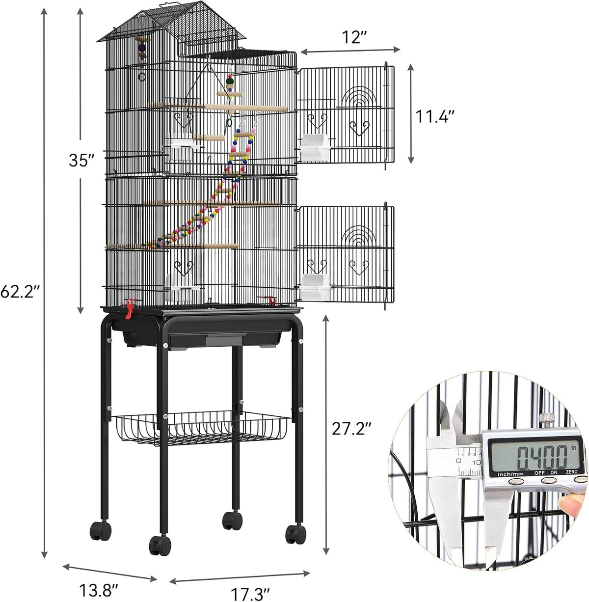 YITAHOME 62 Inch Large Bird Cage​ – Essentials for Birds - image 2