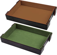 SIQUK magnetic folding dice trays in red and royal blue PU leather with velvet lining - view 3