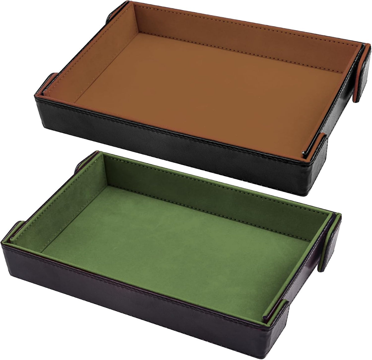 SIQUK magnetic folding dice trays in red and royal blue PU leather with velvet lining - view 3
