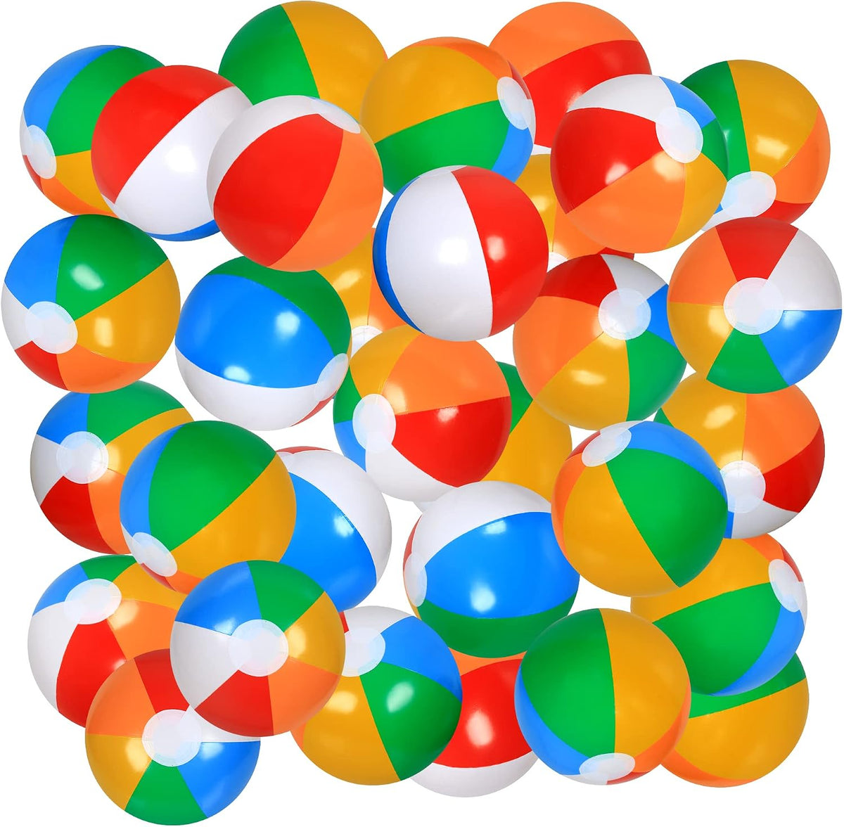 30 Pack Beach Balls Bulk, Inflatable Pool Beach Toys for Summer – Fun for Kids & Family - 12" Rainbow