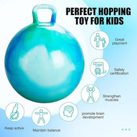 INPODAK Hopper Ball 20 Inch Bouncy Ball with Handle for Kids, Hippity Hop Jumping Bouncer Hopping Toy for Boys Girls Ages 5-9 with Pump and Gift Box Great Gift for Birthday Holiday