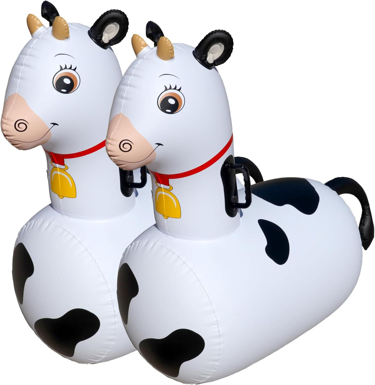 Hearthsong Hop N Go Inflatable Unicorn Riding Bouncy Hopping Toys - Cow / 2 Pack