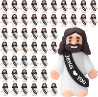 Bememo 50pcs Mini Jesus Loves You Religious Figures - Black