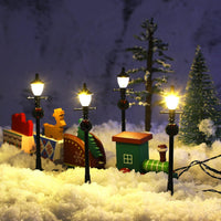 Mudder 12 Pcs Christmas Miniature Village Lamp Post Light - Adorable / 8 - image 2