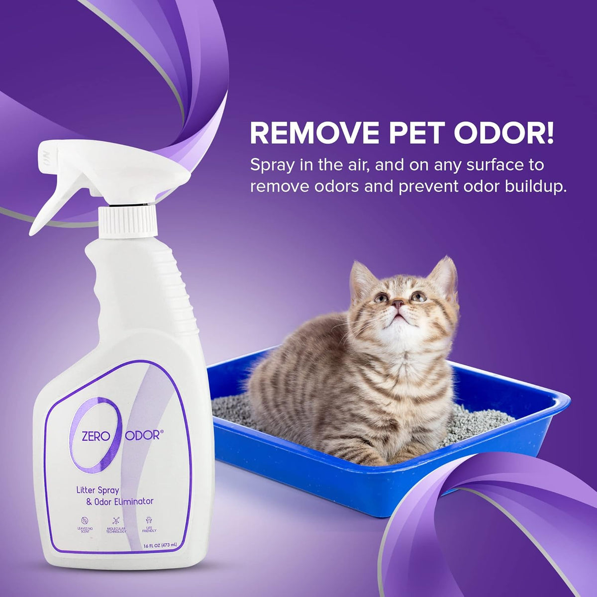 Zero Odor Litter Box Odor Eliminator Spray - 16 Fl Oz (Pack of 1) - image 4