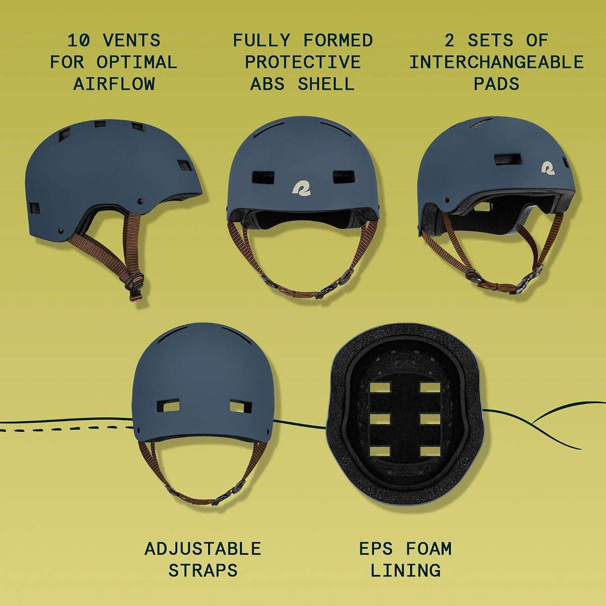 Retrospec Dakota Protective Bike Helmet, Skateboard, Scooter - Matte Navy / Large - image 2