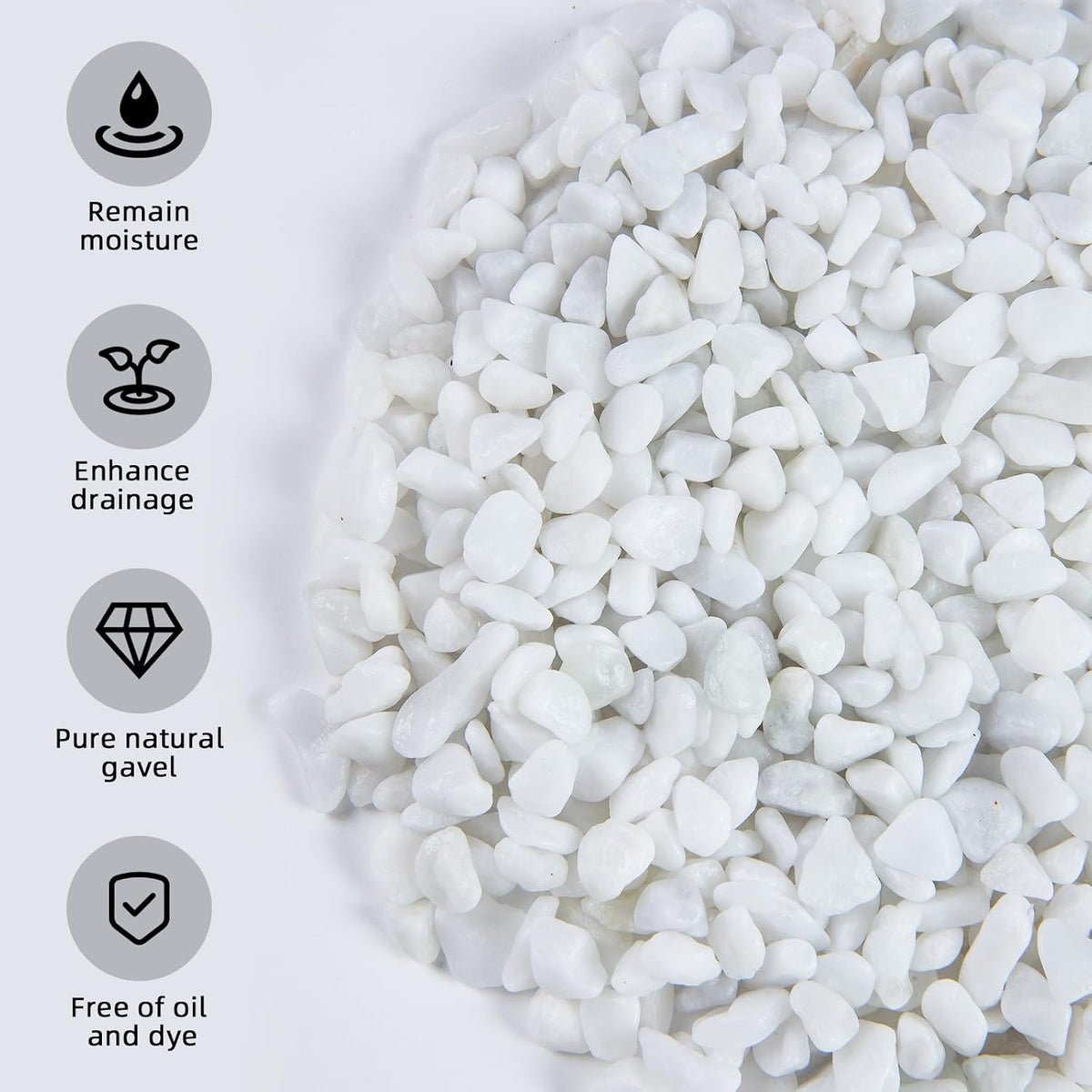 Silica Gravel, Multi-Purpose Mixed Silica Sand for Fire Pits - 5LB / White Large - image 3