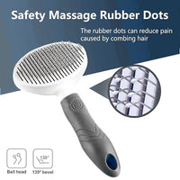 Cat Self Cleaning Slicker Brush, Pets Skin Friendly Grooming Brushes for Shedding Dogs Cats Hair Easy to Remove Loose Undercoat with Long or Short Hairs Pet Massage Tool for All Hair Type- UPGRADED