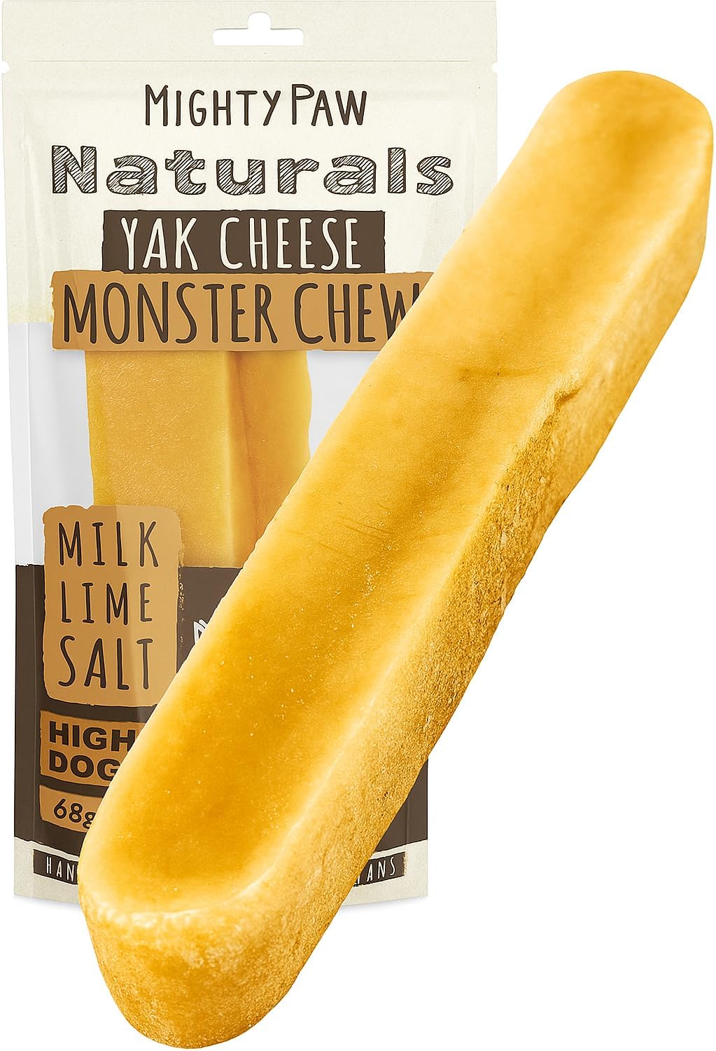 Mighty Paw Yak Cheese Chews for Dogs, All-Natural Himalayan - Monster - 12 Pack