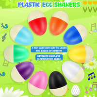 Yeshone 100 plastic egg shakers in 10 bright colors - view 19
