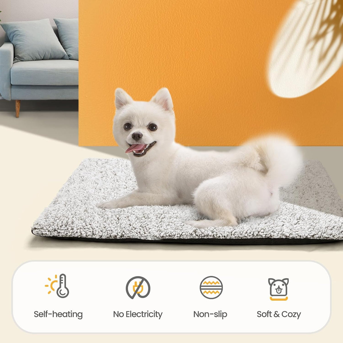 Mora Pets Self Warming Cat Bed Self Heating Cat Dog Mat Pet Pad - 24.0"L x 18.0"W x 1.0"Th / A-Light Gray - image 4