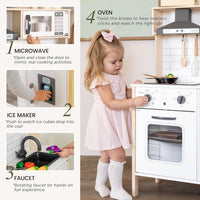 Tiny Land Play Kitchen for Kids, Real Lights - White - image 2
