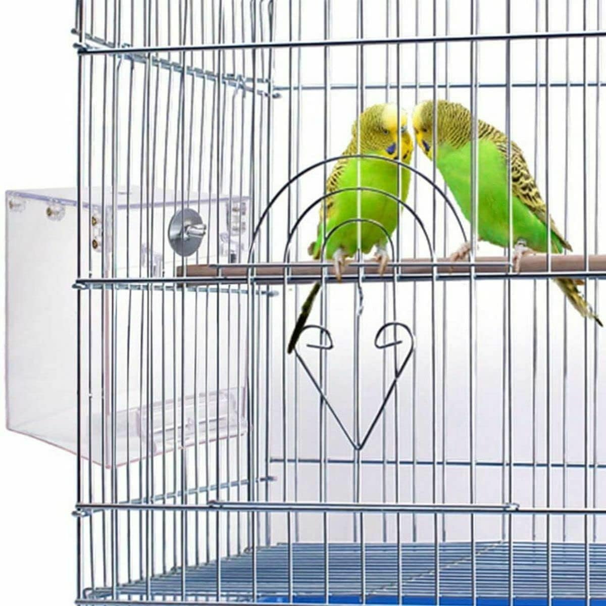 GURECOD Hanging Bird Bath Cube Bird Bathtub Bath Shower Box Bowl Cage - 8.3 x 8.3 x 8.3 inch - image 4