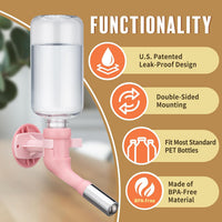 Choco Nose Patented No-Drip Dog Water Bottle/Feeder for Dogs/Cats - C570 Pink / Large Sized Dogs-16.9 fl.oz - image 3