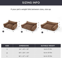 Bedsure Cute Cat Couch for Pets - Fluffy Cat Sofa with Premium Soft Corduroy Fleece, Fuzzy Pet Couch Bed with Removable Washable Cover, Supportive Pet Chair for Indoor Cats, 24inch, Copper Brown