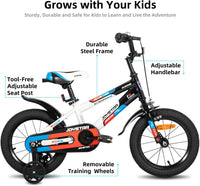 JOYSTAR New Berry Kids Bike for Boys and Girls Ages 3-10Y – Fun for Kids & Family - White / 14 Inch Wheels - image 2