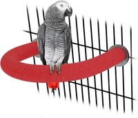 U-Shaped Large Parrot Perch, Quartz Bird Perch for Cage – Essentials for Birds - Large / Red
