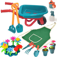 unanscre Gardening Tool Set for Kids, with Toddler Wheelbarrow