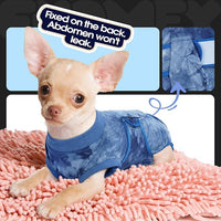 FUAMEY Recovery Suit for Dogs After Surgery,Soft Breathable Dog Bodysuit E-Collar & Cone Alternative Surgical Suit,Male Female Dog Neuter Spay Suits Anti Licking Wounds Onesie Blue Tie Dye S
