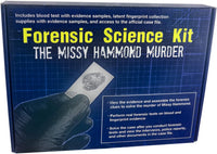 Crime Scene forensic science kit with fingerprint brush, powder and case evidence
