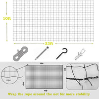 Wire-Reinforced Cat Netting, Bite Resistant - 10x3m-black - image 2