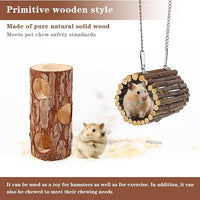 Natural Wooden Hamster Tunnels & Hideouts – Chew-Safe Birch Trunk Tubes for Dwarf Hamsters, Gerbils, Mice – Cage Accessories, Exercise Toy, Forest-Themed Small Pet Habitat