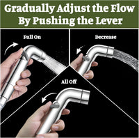 Dog Shower Attachment Metal - Silver / 3/4" Outdoor Faucet Adapter - image 3