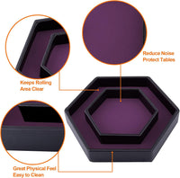 SIQUK Dice Tray with Lid Hexagon Dice Rolling Tray Dice Holder – Fun for Kids & Family - Purple - image 2