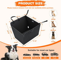 njnj Half Dog Car Seat Cover for Back Seat - Black - image 2