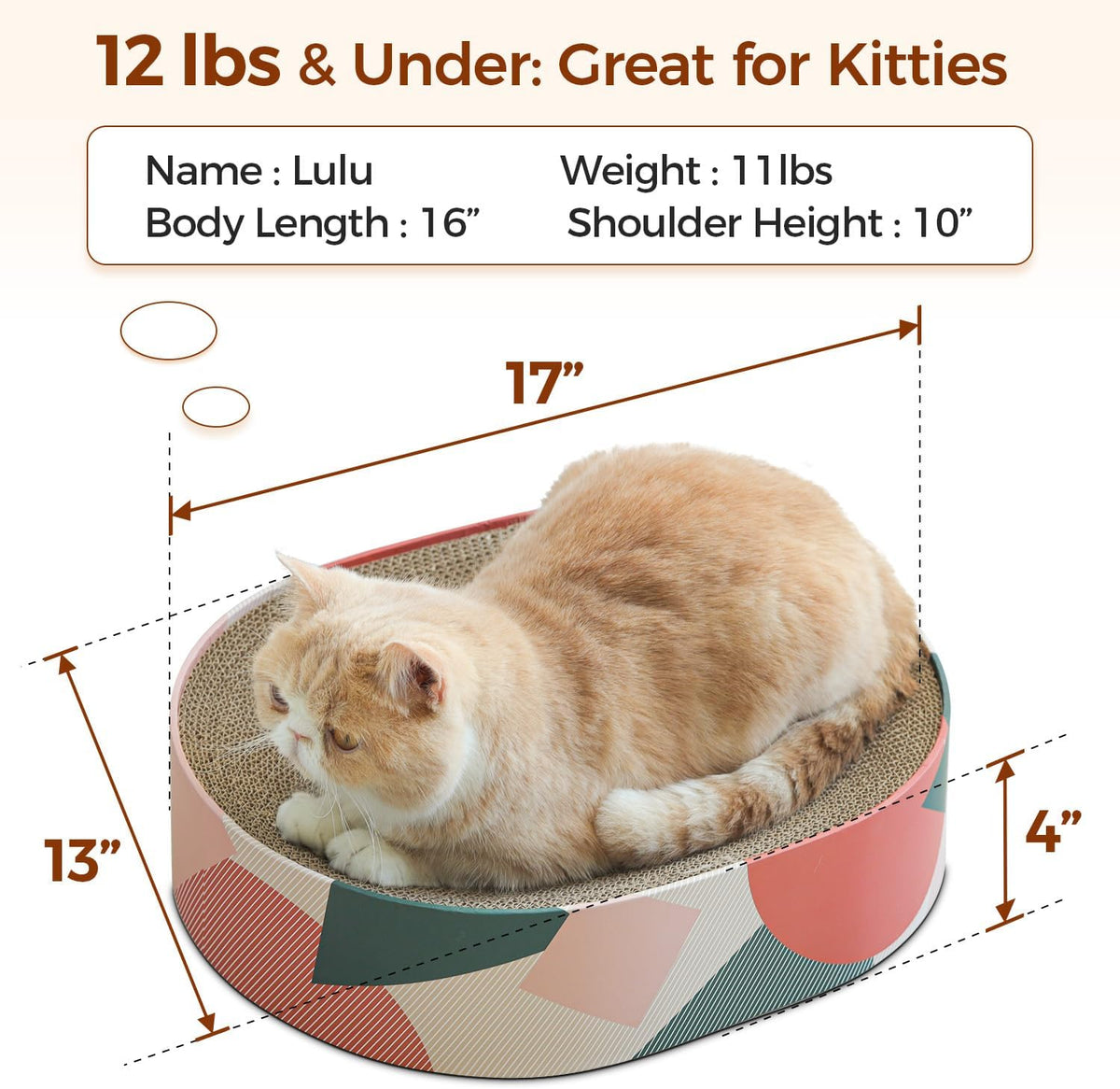 ComSaf Cat Scratcher Bed 17 x 13 in - Irregular Geometry - image 2