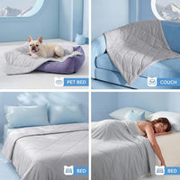 Luciphia Q-MAX>0.4 Cooling Dog Blanket Breathable Cold Pet Puppy Blue - Light Grey / 40x60 inches - image 4