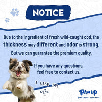 Cod Skin Cubes Dog Treat, Chew Fish Skins Rolls w/Taurine, One-Ingredient Grain Free Healthy Dog Treat, Rich in Omega3, 8 oz