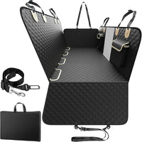 SHARLOVY Back Seat Extender for Dogs, Heavy Duty Dog Car Seat Cover for Back Seat and Aggressive Chewer, Large Hard Bottom Seat Cover for Dogs, Dog Hammock for Car, Travel Pet Bed for Car, SUV, Truck