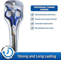 PET MAGASIN Dog Grooming Scissors Straight Thinning Blue Stainless Steel Professional Grooming Shears for Dogs and Pets