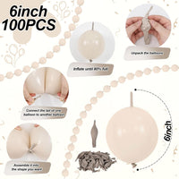 Pearl White Linking Balloons for Wedding Bride Shower Mermaid Party - Sand White / 10 inch - image 2