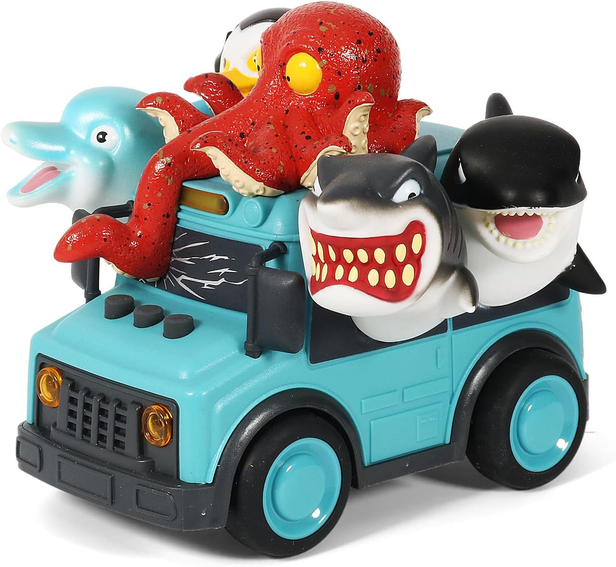 DINOBROS School Bus Toy with Light and Sound - Sea Animal School Bus