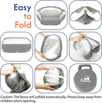 Pawaboo Small Animal Playpen, Waterproof Portable Pet Cage Tent - B-Gray / 1 - image 2