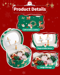 VLANDO Musical Jewelry Box for Girls - G.Christmas Green - image 3