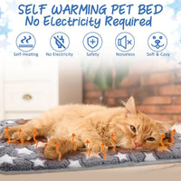 2 Pack Self Warming Cat Dog Bed Pad - Grey / 17'' X 17'' / Stars - image 3