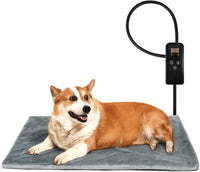 Niubya Pet Heating Pad for Dogs Cats with Timer and Soft Cover - Grey / 30" x 18"