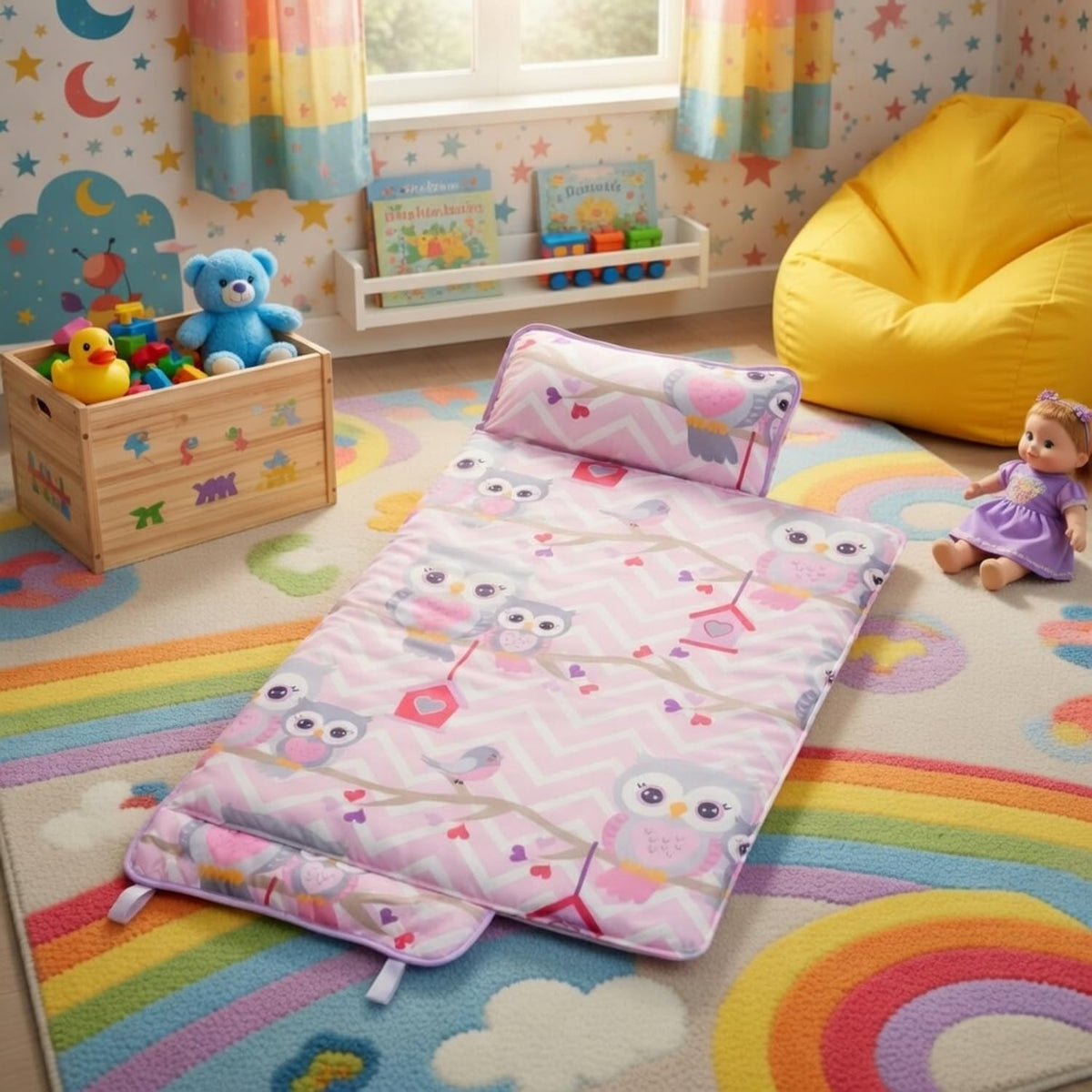 EVERYDAY KIDS Born to Dance Ballerina toddler nap mat with removable pillow and attached blanket - view 29