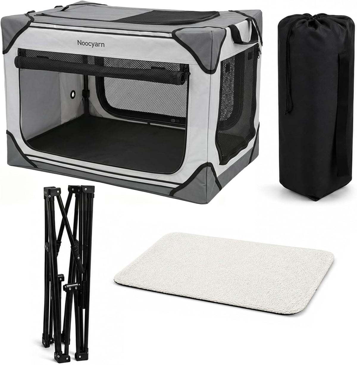 Collapsible Dog Crate for Large Dogs 36 Inch - Light Grey / 26.0"L x 18.0"W x 18.0"H - image 4