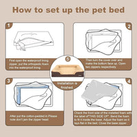 JOYELF Orthopedic Dog Bed for Large Dogs, Waterproof & Washable Cover, Nonskid, Coffee