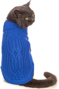 Cat Sweater Stretchy, 19 Colors, 6 Sizes - Dark Blue / X-Small / Vest