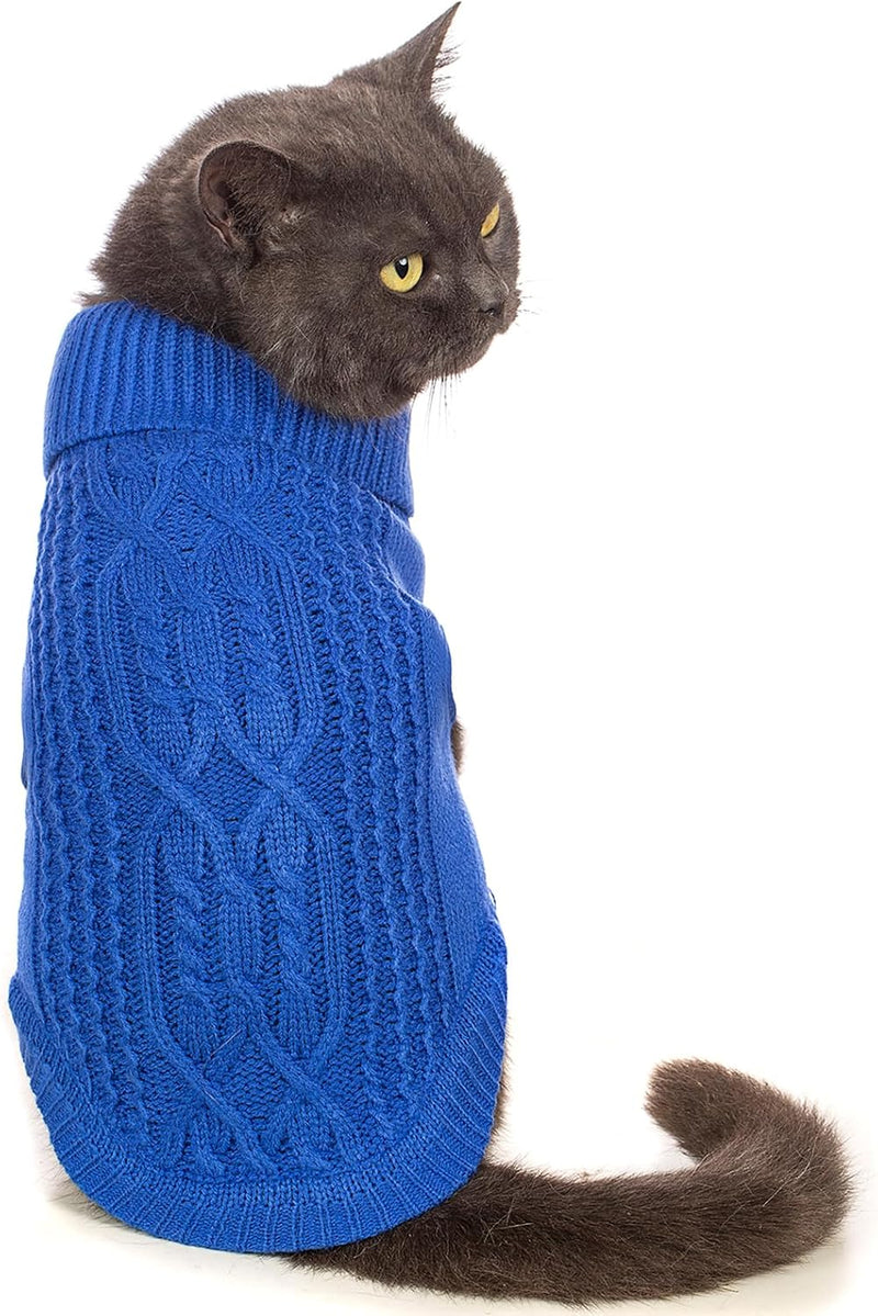 Cat Sweater Stretchy, 19 Colors, 6 Sizes - Dark Blue / X-Small / Vest