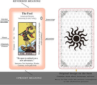 Classic tarot cards for beginners, 78-card black deck with meanings and keywords printed on each car - view 8