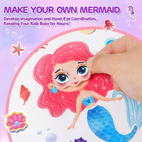 30 Unicorn Make-a-Face Sticker Sheets for Kids – Fun for Kids & Family - Mermaid - image 4
