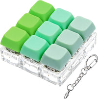 XiawaLangzhuo cat paw keyboard fidget toy, 9-in-1 clicker keychain in white and purple - view 5